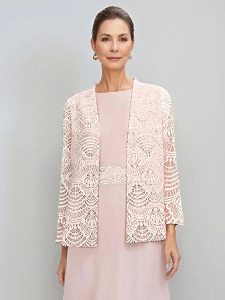 Women's 3/4 Sleeves Open-front Lace Jackets
