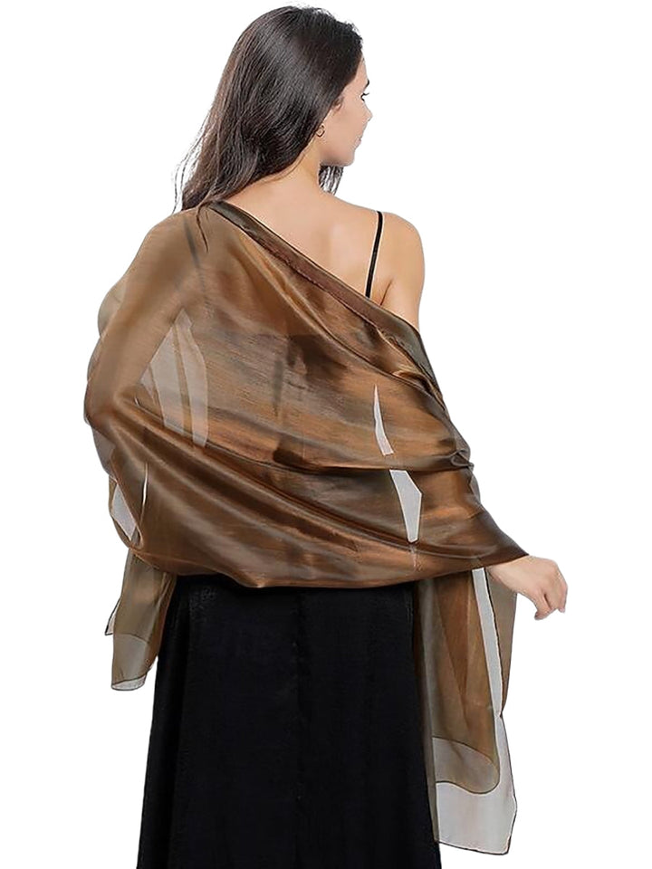 Women's Sheer Pure Color Silk Soft Wedding Formal Shawl
