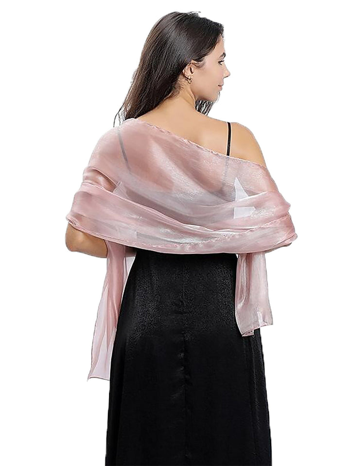 Women's Sheer Pure Color Silk Soft Wedding Formal Shawl