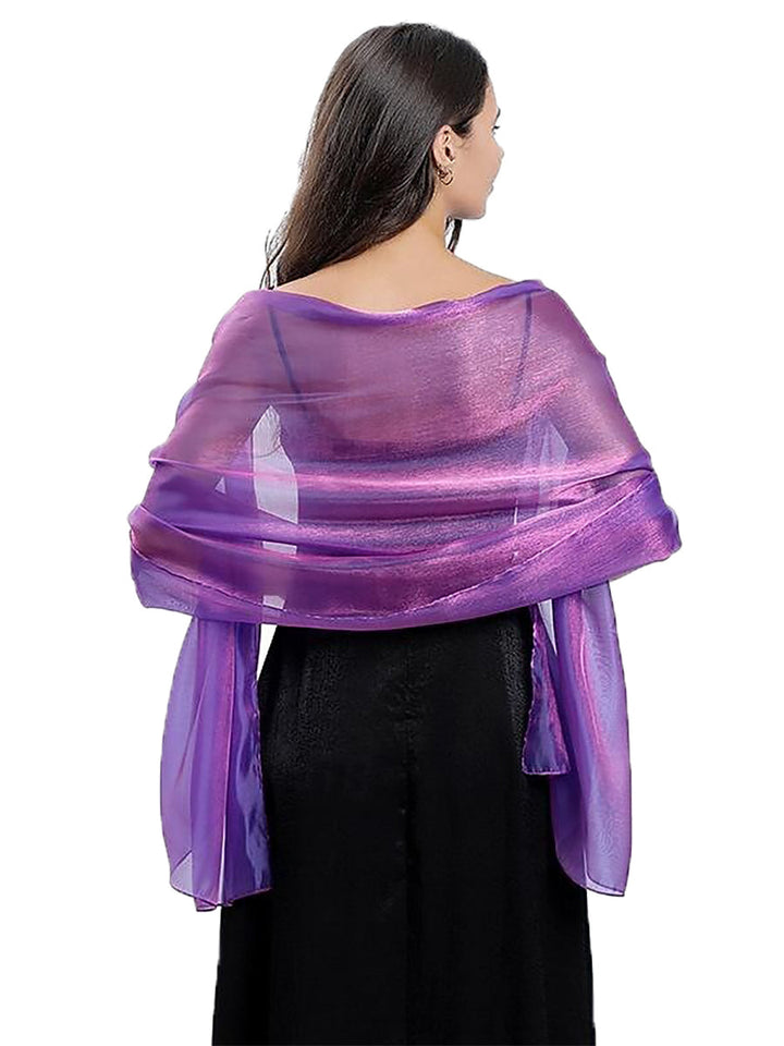 Women's Sheer Pure Color Silk Soft Wedding Formal Shawl