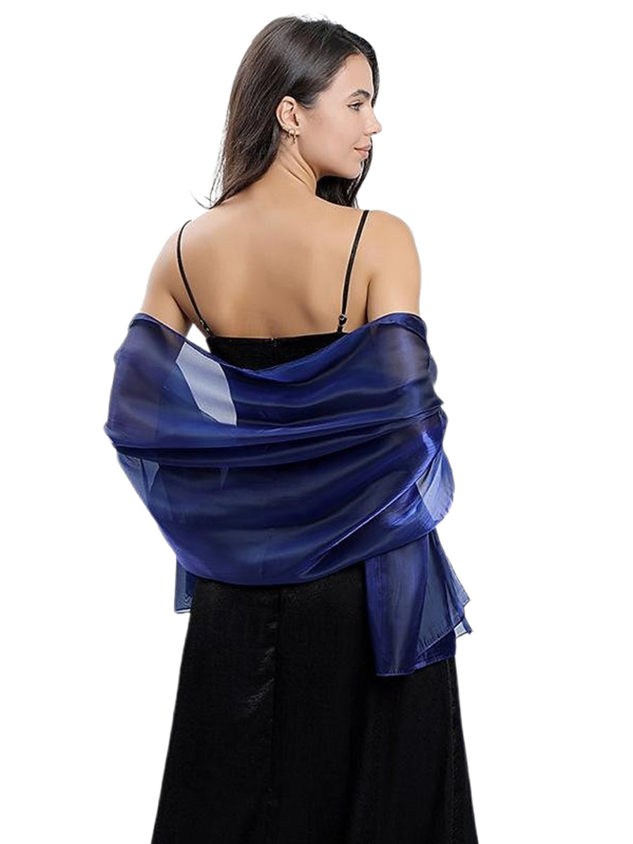 Women's Sheer Pure Color Silk Soft Wedding Formal Shawl
