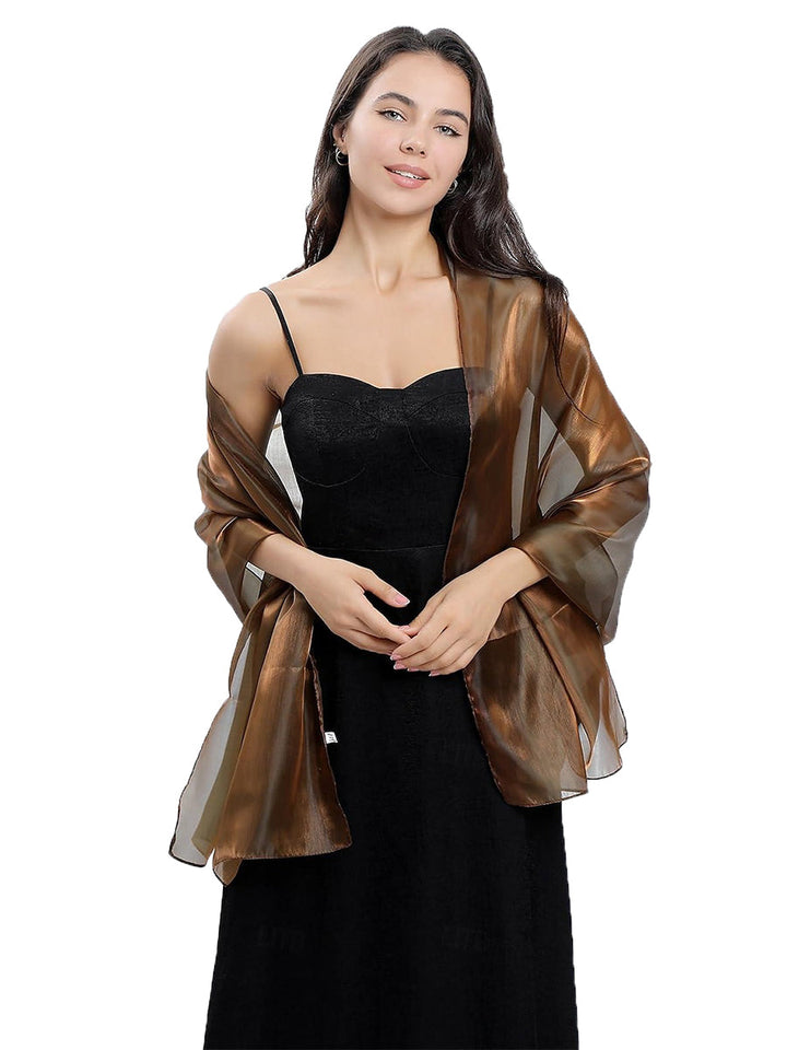 Women's Sheer Pure Color Silk Soft Wedding Formal Shawl