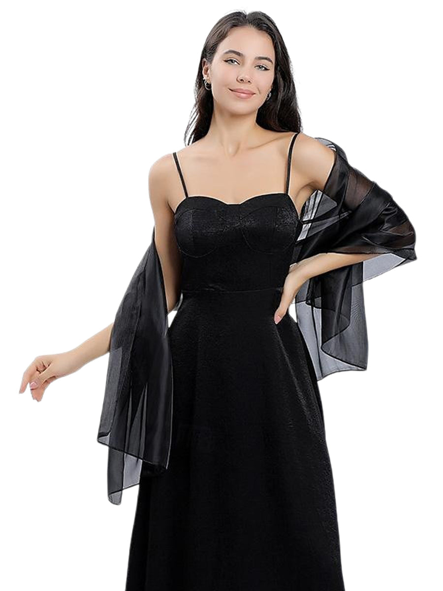 Women's Sheer Pure Color Silk Soft Wedding Formal Shawl