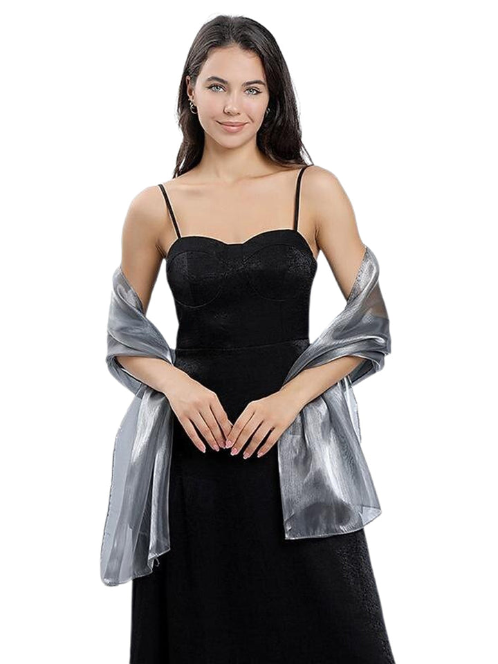 Women's Sheer Pure Color Silk Soft Wedding Formal Shawl