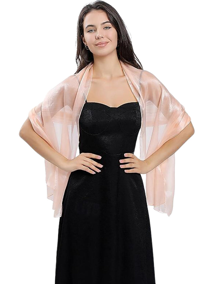 Women's Sheer Pure Color Silk Soft Wedding Formal Shawl