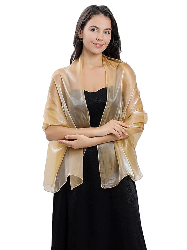 Women's Sheer Pure Color Silk Soft Wedding Formal Shawl