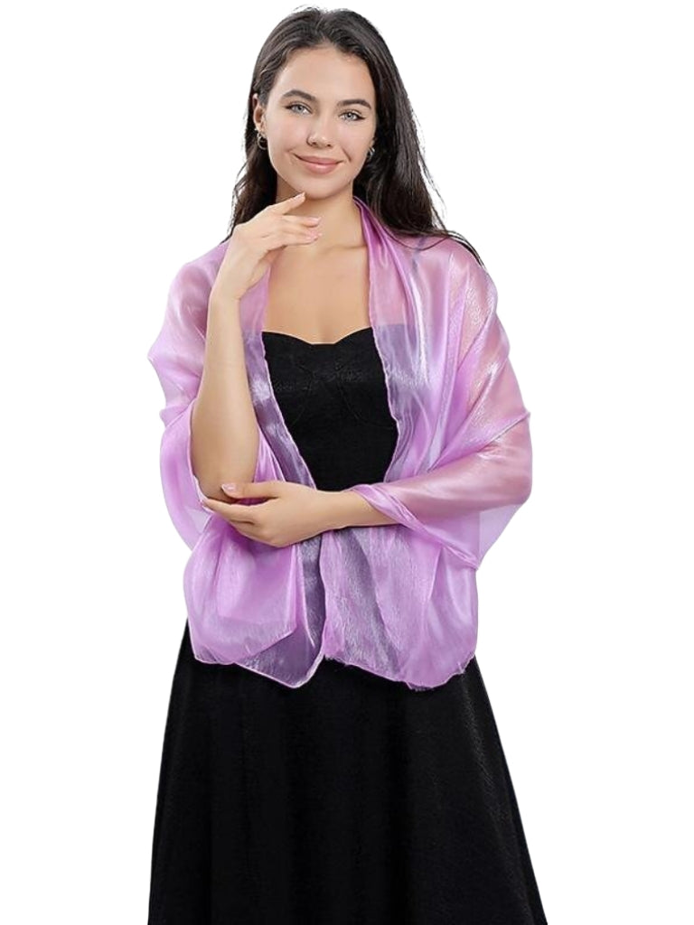 Women's Sheer Pure Color Silk Soft Wedding Formal Shawl