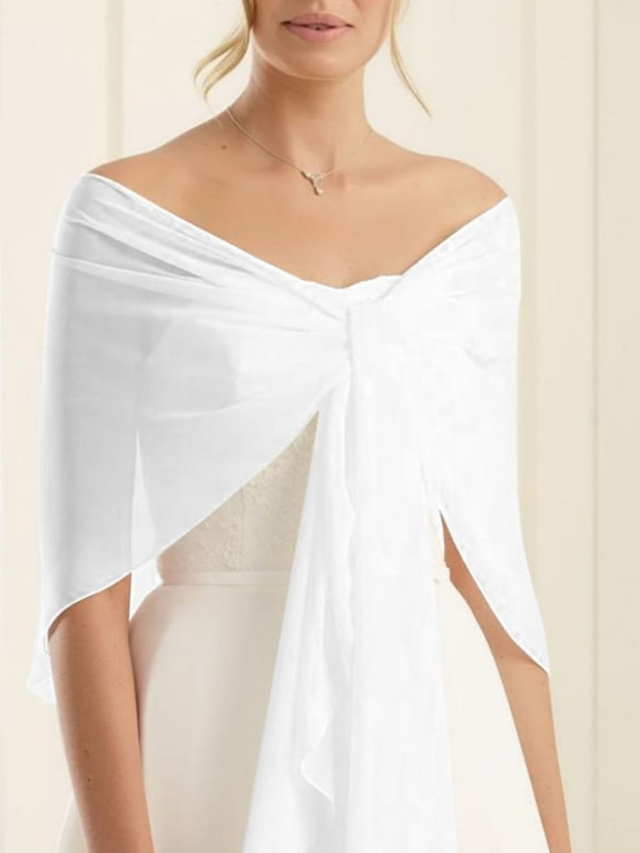 Chiffon Sleeveless Wraps See Through with Pure Color