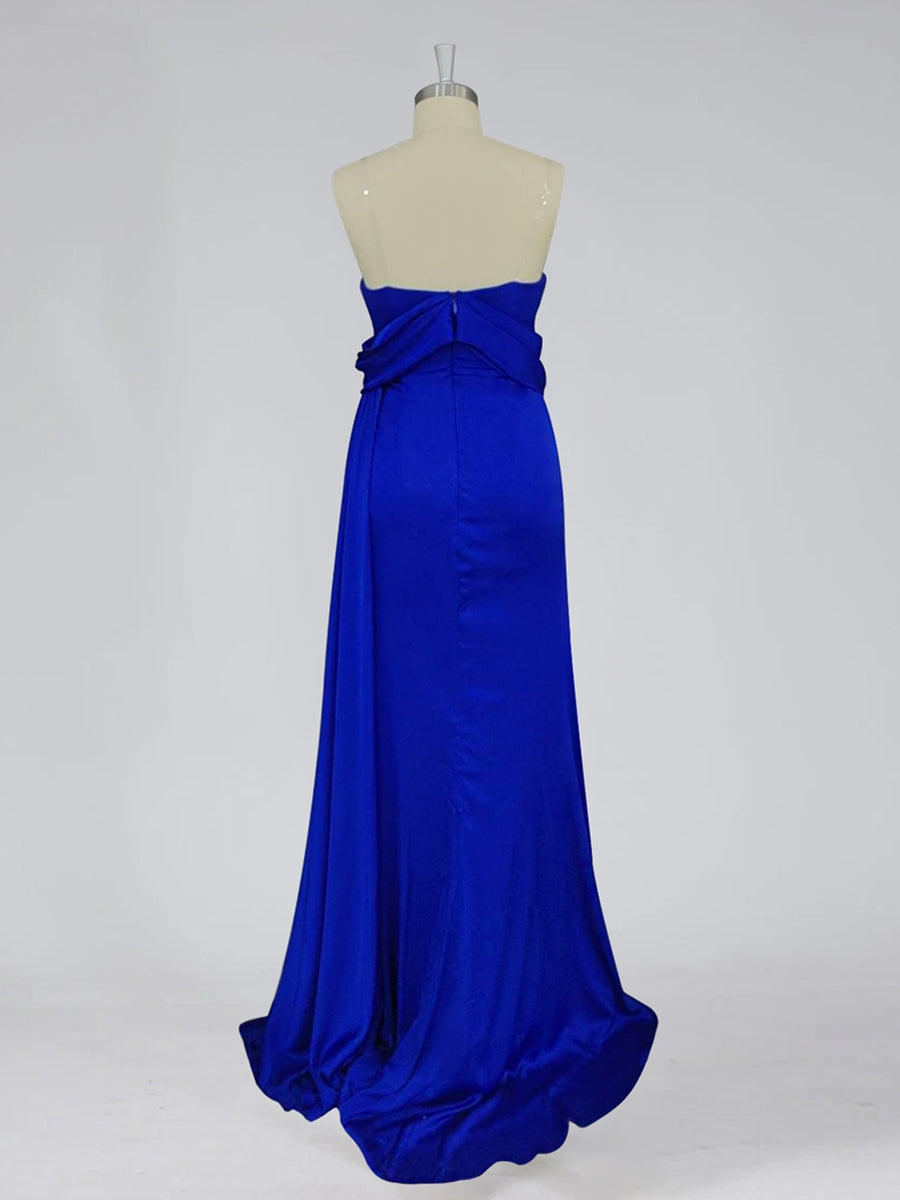 Trumpet Strapless Sweep Train Off-the-Shoulder Evening Dresses