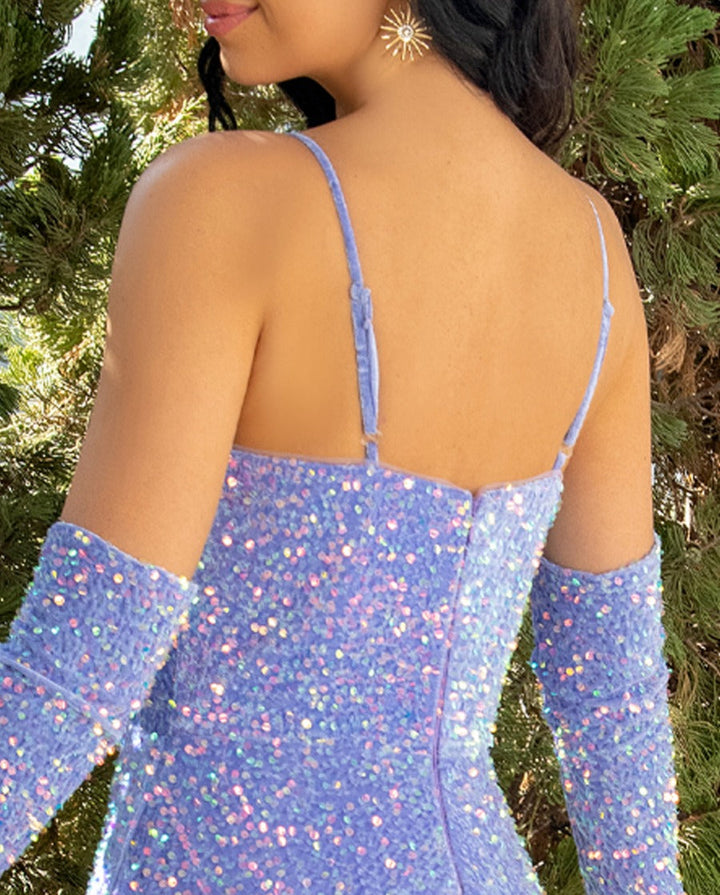 A-Line/Princess Spaghetti Straps Plunge V-Neck Floor-Length Pleated Evening Dresses with  Detachable Sleeves