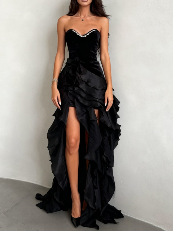 Sheath/Column Strapless Short/Mini Wedding Guest Dresses Sleeveless Beading