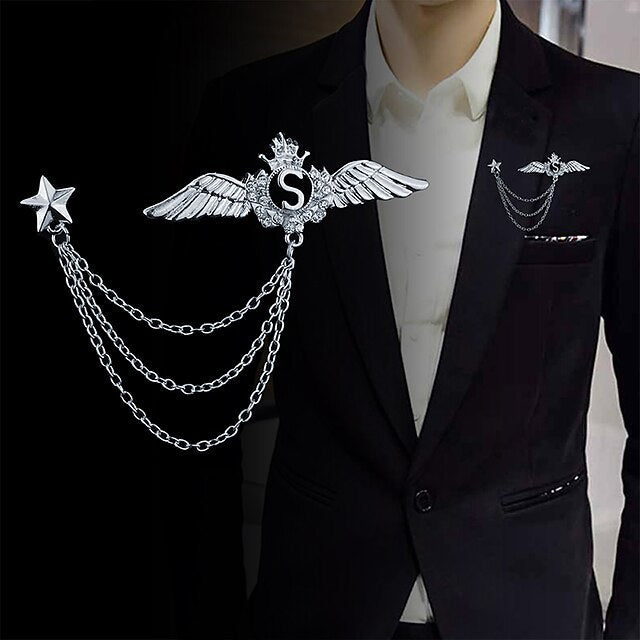 Men鈥榮 Cubic Zirconia Brooches Stylish