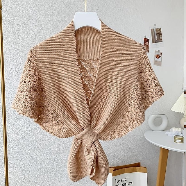 Women鈥榮 Knitted Vest Shoulder Scarf Stylish and Feel Cozy Daily Wear For Wedding