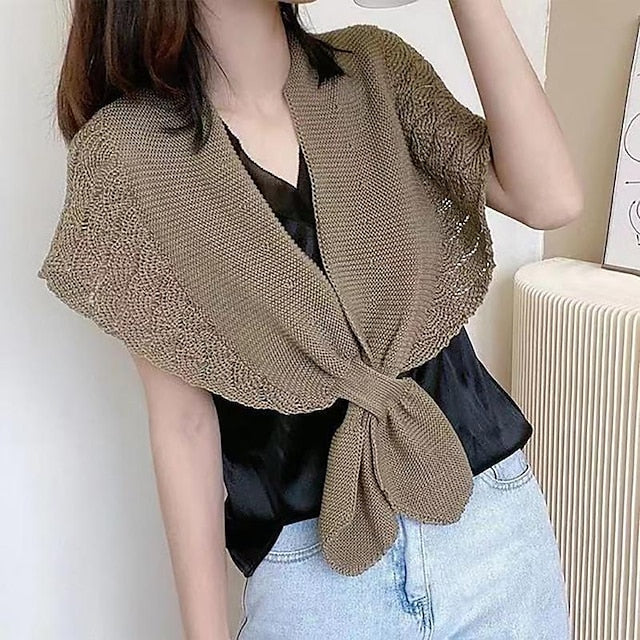 Women鈥榮 Knitted Vest Shoulder Scarf Stylish and Feel Cozy Daily Wear For Wedding