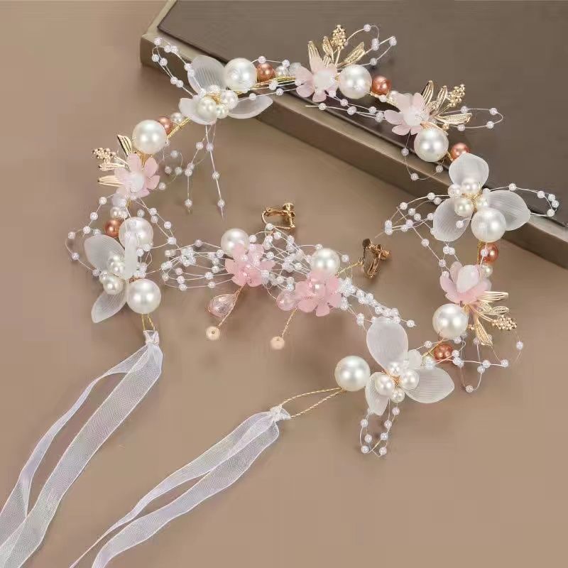 Forest Style Children's Headdress Princess Garland Pearl Butterfly Headband