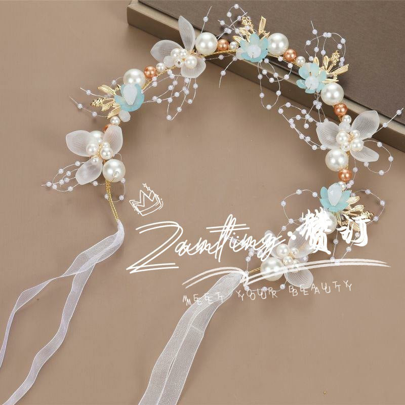 Forest Style Children's Headdress Princess Garland Pearl Butterfly Headband