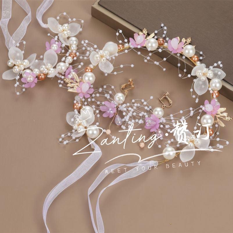 Forest Style Children's Headdress Princess Garland Pearl Butterfly Headband