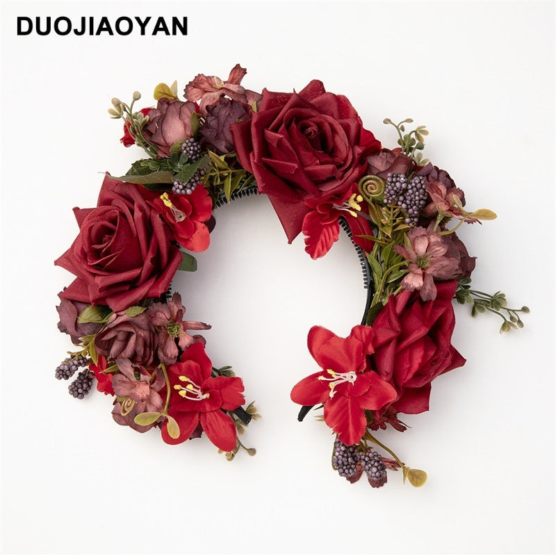 Women's hairpin flower headband super fairy three-dimensional simulation flower headdress